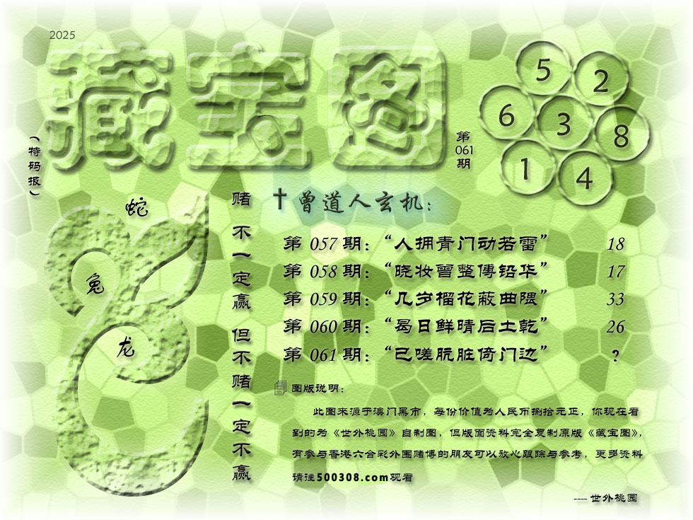 061期藏寶圖_新:已嗟肮脏倚门边_老:伍湖烟水独忘机_禁:鸡_禁:9尾_玄機字:《匡》 061期藏寶圖_新:已嗟肮脏倚门边_老:伍湖烟水独忘机_禁:鸡_禁:9尾_玄機字:《匡》
