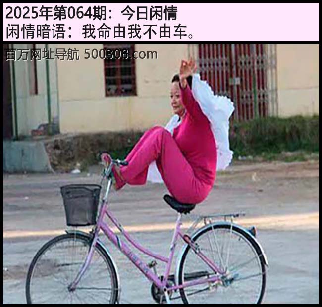 064期今日闲情：我命由我不由车。