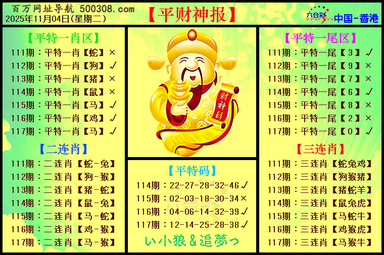 117期：平财神报