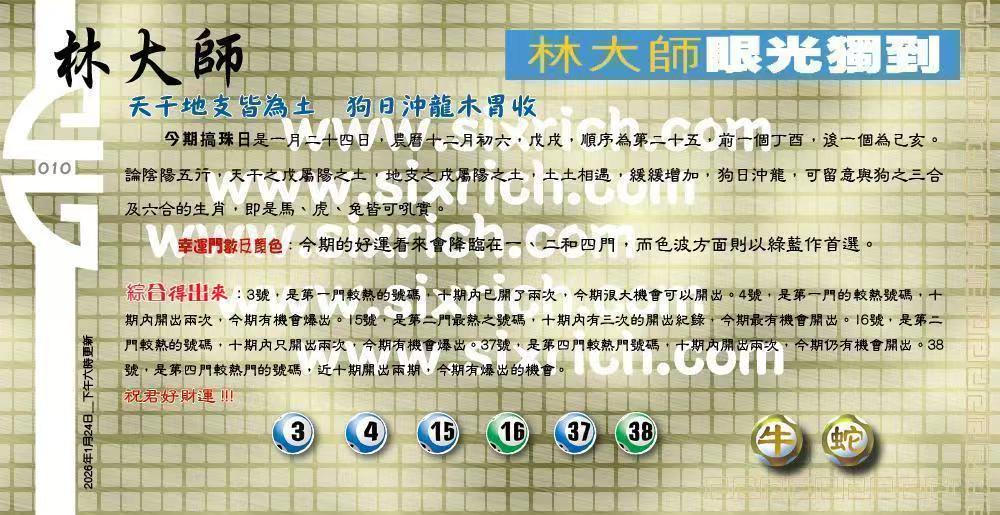 010期：老总论码/萧公子/林大师/五行夺码/