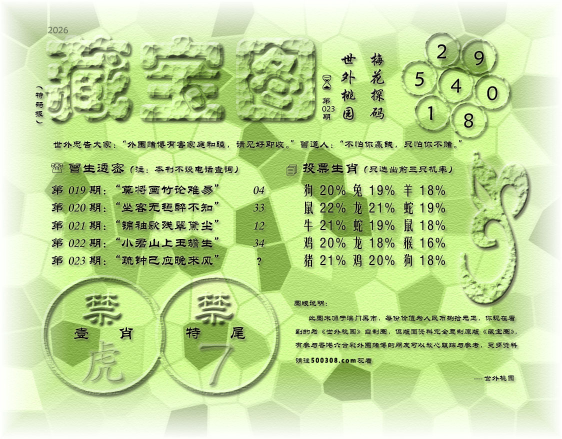 023期藏寶圖_新:不知玉露凉风急_老:疏钟已应晚来风_禁:虎_禁:7尾_玄機字:《韩》