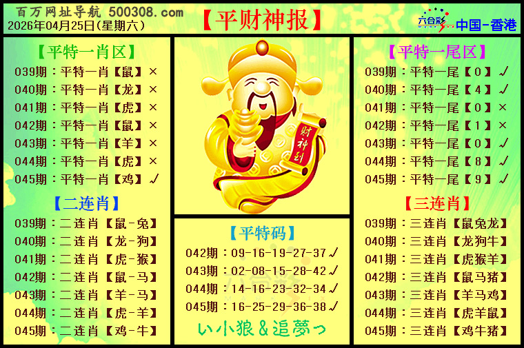045期：平财神报