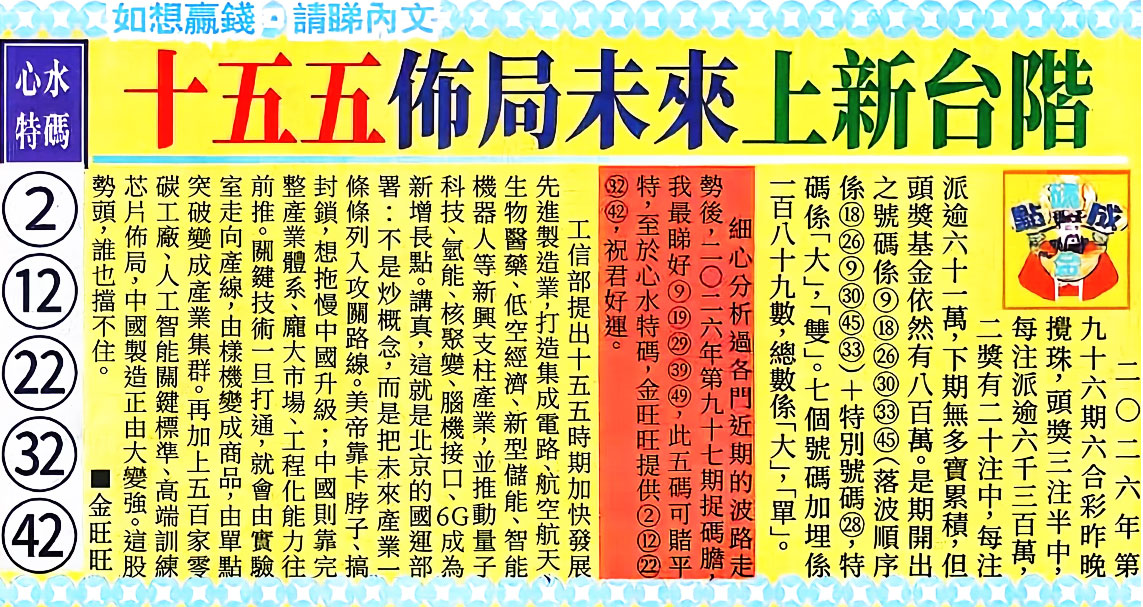 097期：金旺旺信箱彩民推荐→→《要學會肯休息_肯求助》